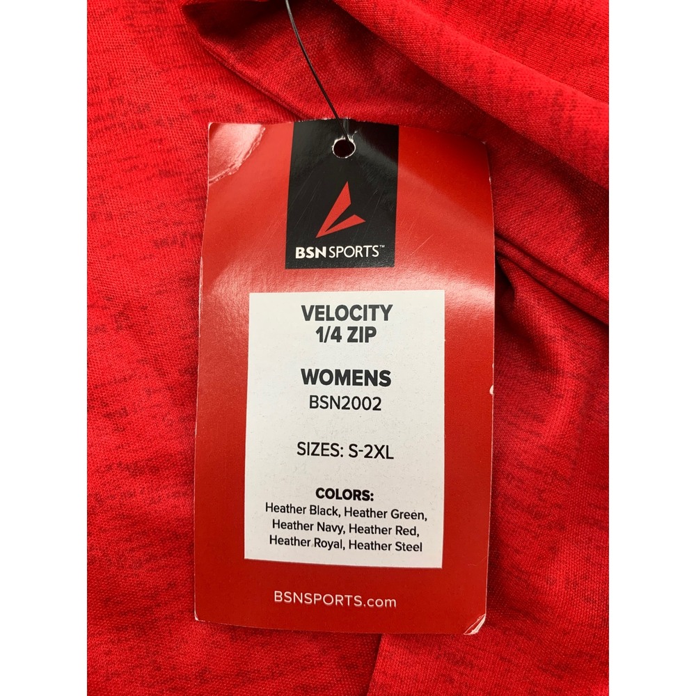 Womens Red Ridgemont Wolf Logo 1/4‎ Zip Performance Pullover Athletic Shirt - Picture 6 of 9